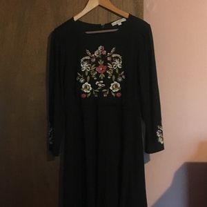 LOFT Floral Embroidered Dress